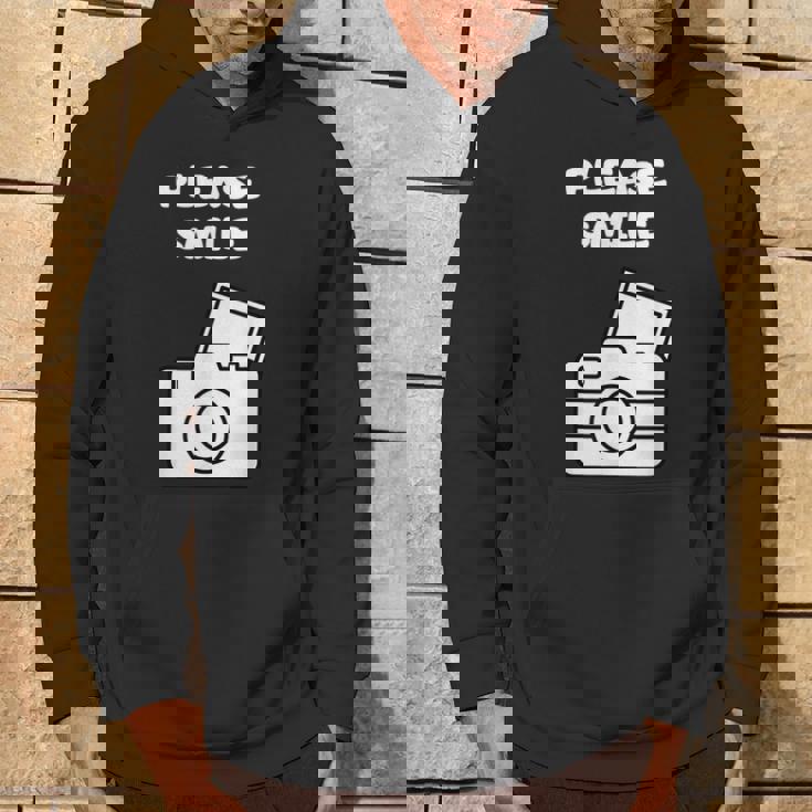 お願い スマイル アート オブ 写真 カメラマン カメラマン パーカー ライフスタイル