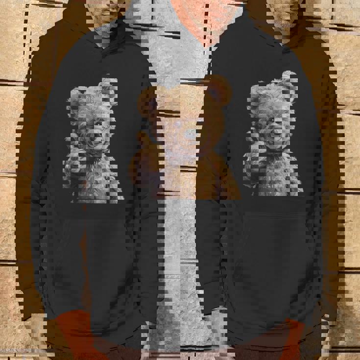 かっこいいテディベア 親指付き パーカー ライフスタイル