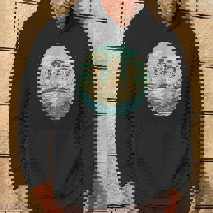 かわいい イエロー ラブラドールレトリバー 犬 釣り ボート 湖 犬 パーカー ライフスタイル