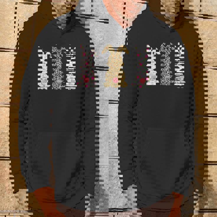 かわいい ヒョウ イースター バニー ウサギ トリオ フローラル ハッピーイースター パーカー ライフスタイル