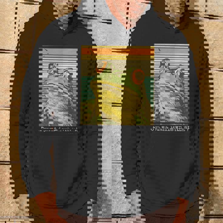 かわいい 面白い レトロ カエル パーカー ライフスタイル