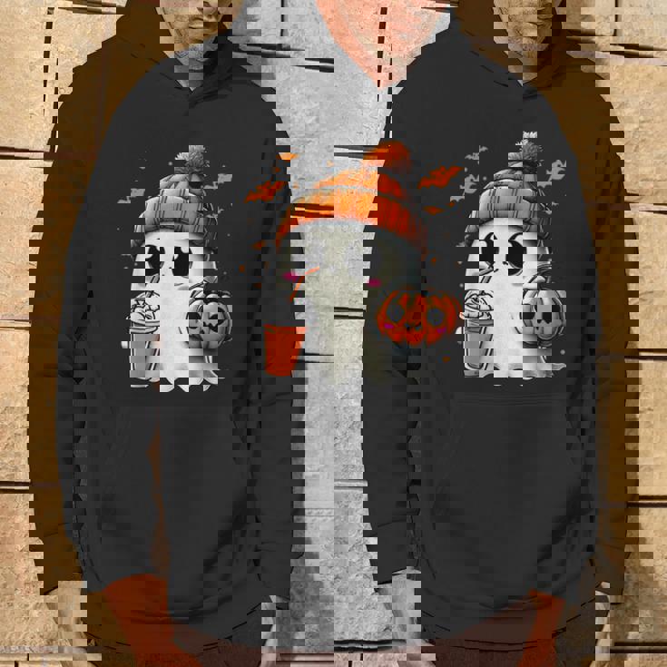 かわいいおばけを飲むかぼちゃスパイス ゴーストハロウィンコスチューム パーカー ライフスタイル