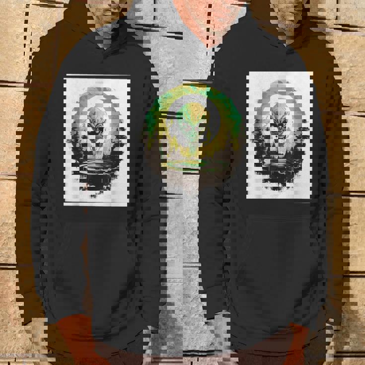 かわいいグリーンエイリアンヘッドufoスペースフェイス パーカー ライフスタイル