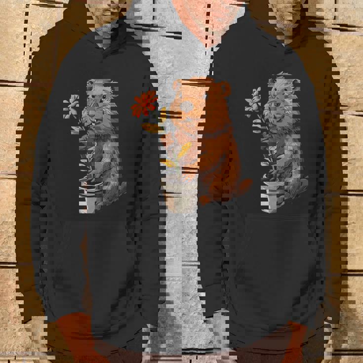 かわいいコスチューム愛好家のための鉢植えのハッピービーバー パーカー ライフスタイル