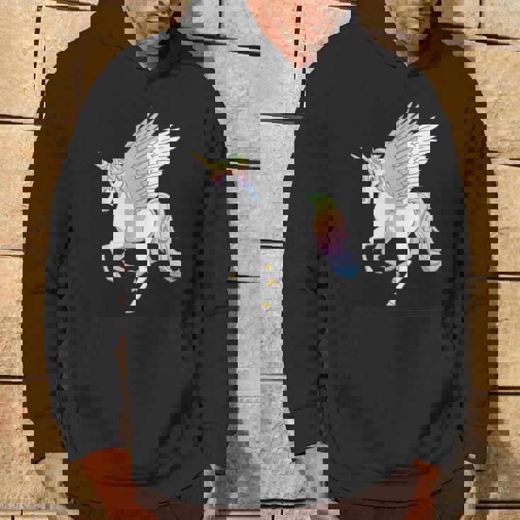 かわいいペガコーン フライングホース レインボー ユニコーン ペガサス パーカー ライフスタイル