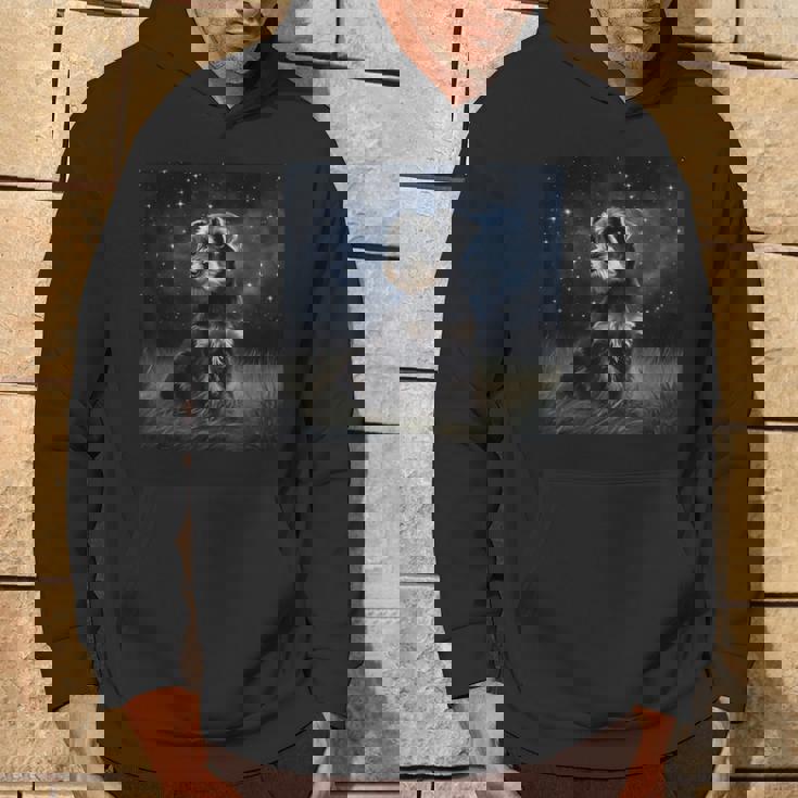 かわいいミニチュアシュナウザーの星空の犬 夜の絵画 パーカー ライフスタイル