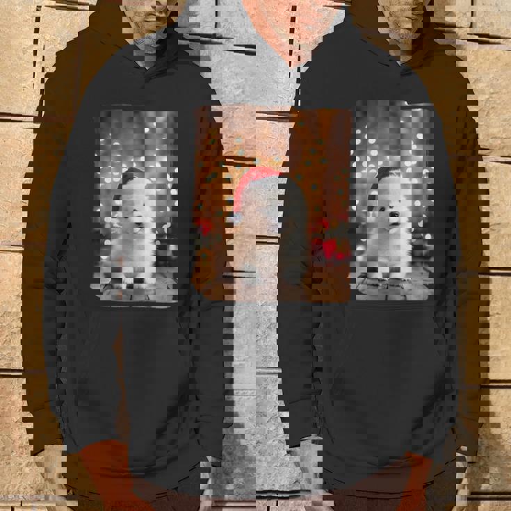 かわいい子犬の動物のクリスマス–サモエド犬のグラフィック パーカー ライフスタイル