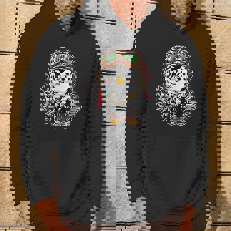 かわいい空飛ぶペンギン パイロット ヘルメット 飛行機 航空機 航空機 パーカー ライフスタイル