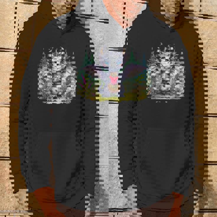 かわいい赤ちゃんドラゴンハート森林ファンタジー水彩ar パーカー ライフスタイル