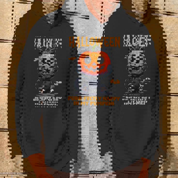 かわいい黒猫ハロウィン衣装カボチャデザインマスク面白い パーカー ライフスタイル