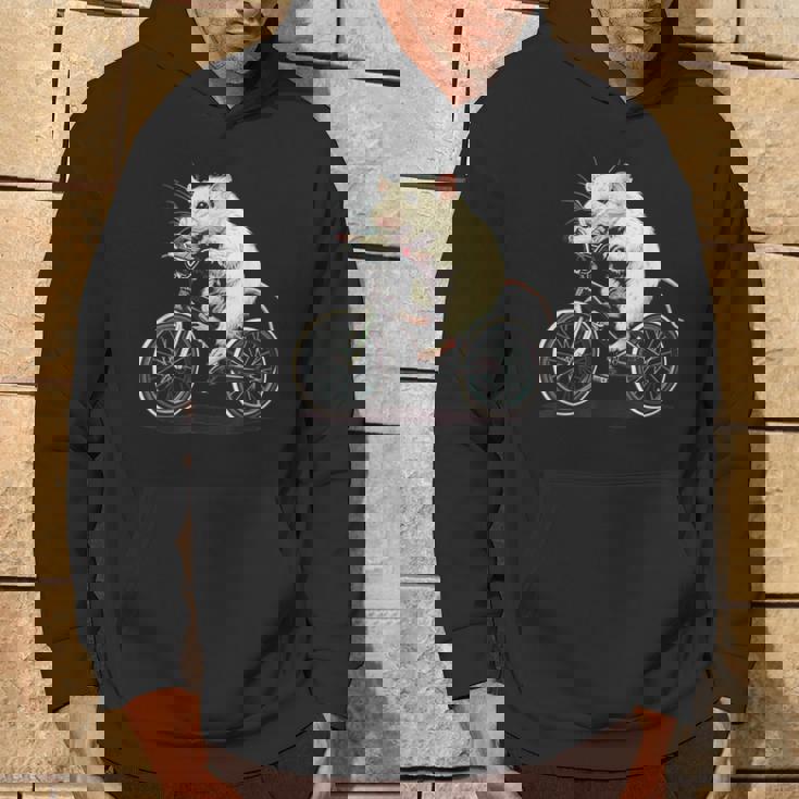 げっ歯類と白いネズミ愛好家のためのクールなサイクリングラット パーカー ライフスタイル