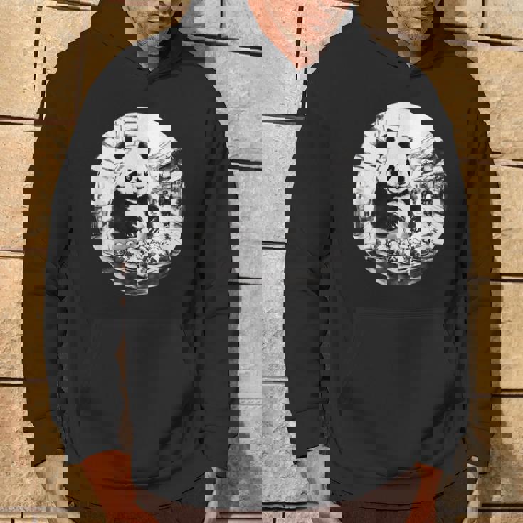 たこ焼き パンダ 水墨画 日本食 大阪 おもしろ 和風 動物 パーカー ライフスタイル