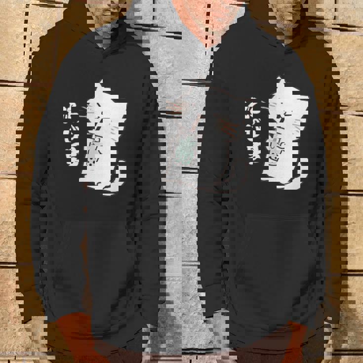 たぴ男ネコ – タピオカを飲む猫キャラデザインキッズから大人まで パーカー ライフスタイル