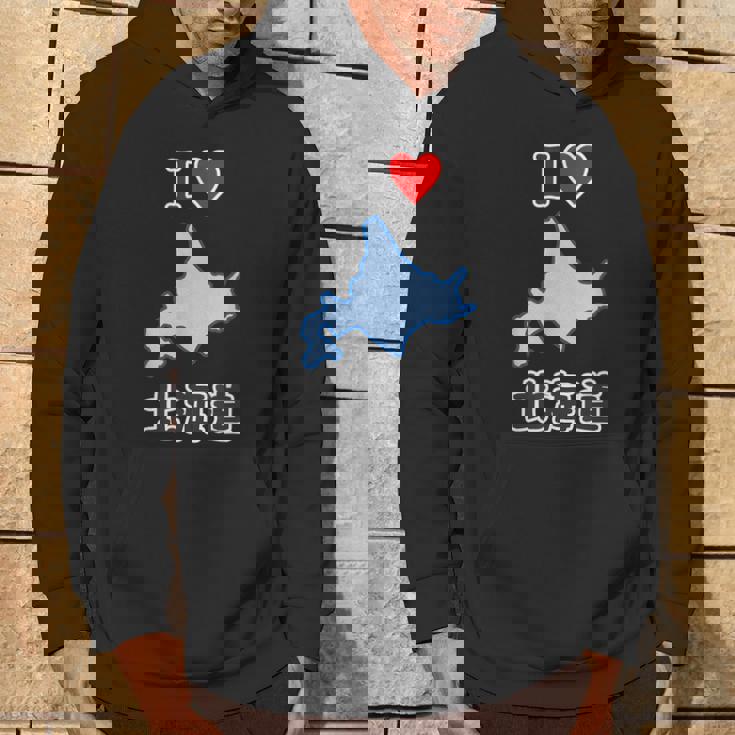 アイラブ・北海道（I Love ハート）地図【47都道府県】ジモtティ Jimo-T 地元愛 お土産 面白 パーカー ライフスタイル