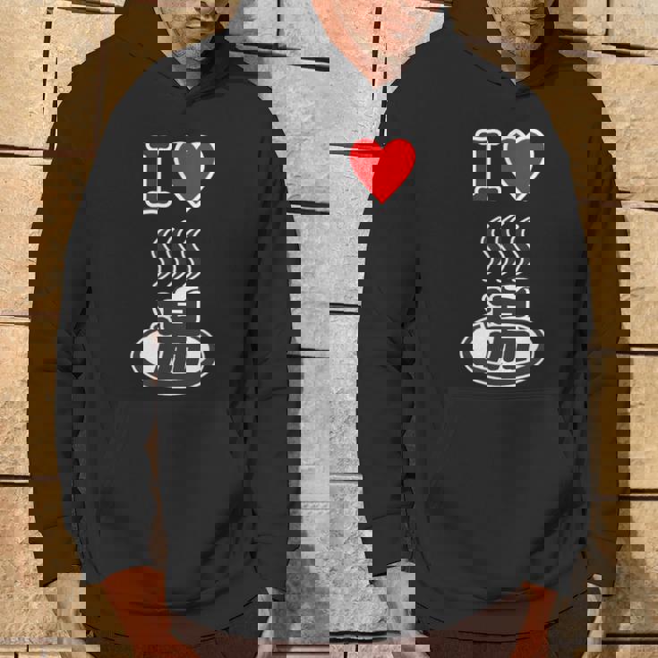 アイラブ・湯 イラスト【温泉】お風呂 マーク 銭湯 記号 ハート お土産 旅行 メッセージ・面白い デザイン パーカー ライフスタイル