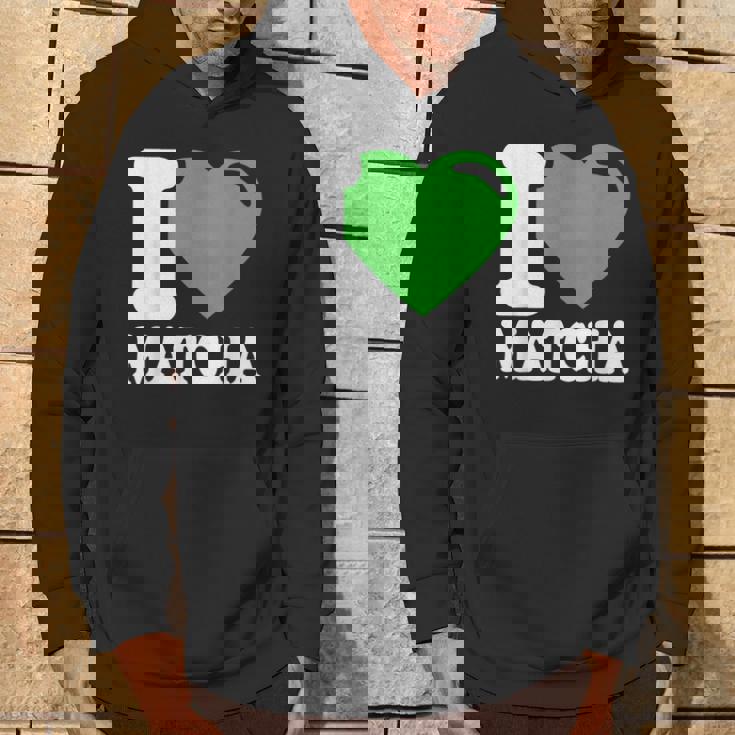 アイラブ抹茶キュートファニー抹茶ハート付き抹茶 パーカー ライフスタイル