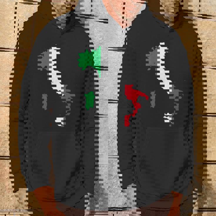 アウトライン イタリア 赤 白 緑 ストライプ 地図 パーカー ライフスタイル