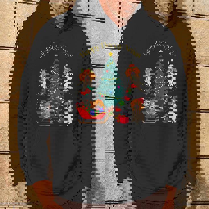 アグリー ハッピーデコピンクリスマス コーイケルホンディエ犬 ダッチデコイスパニエル犬 パーカー ライフスタイル