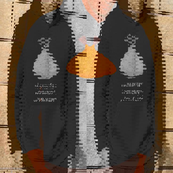 アジフライ好きなら、あなたは私の友達、アジフライ好き共有メッセージ パーカー ライフスタイル