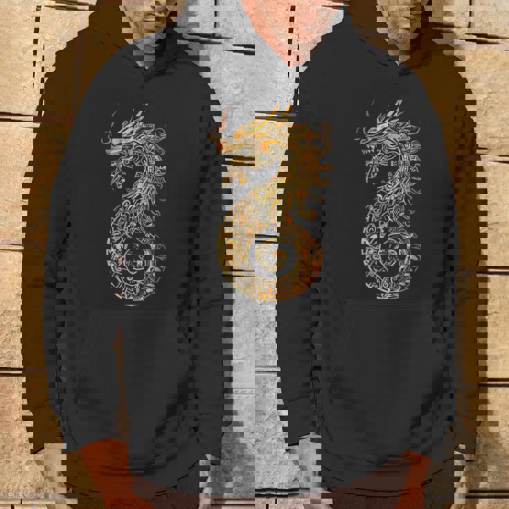 アステカ メキシコ神話 羽をつけた蛇 アートワーク ドラゴン パーカー ライフスタイル