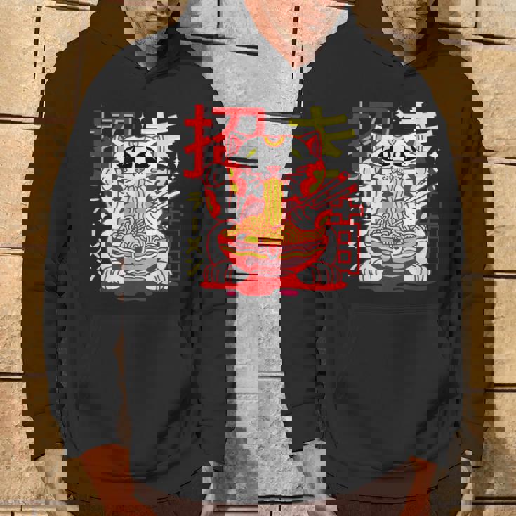 アニメ ラーメン 猫 レトロ 和麺 美的 カワイイ パーカー ライフスタイル