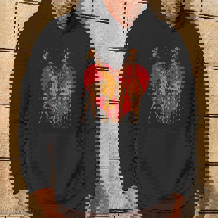 アフリカ サファリ アニマル ハート バレンタインデー ギフト ラブ キリン パーカー ライフスタイル