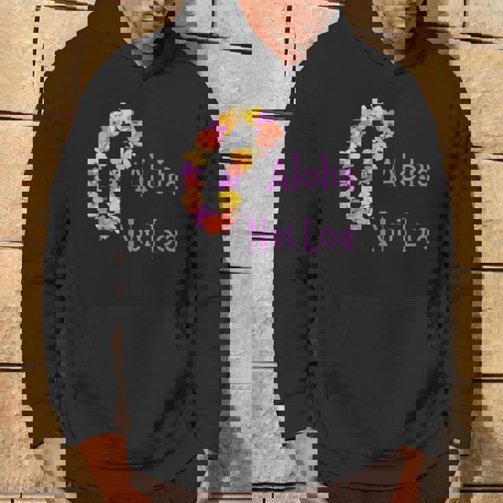 アロハヌイロアハワイアンとても愛し合うフラワーレイ パーカー ライフスタイル