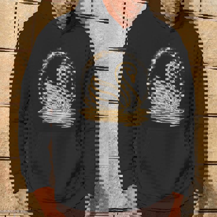 アート プリント モチーフとしての美しい白鳥、ギフトのアイデア パーカー ライフスタイル