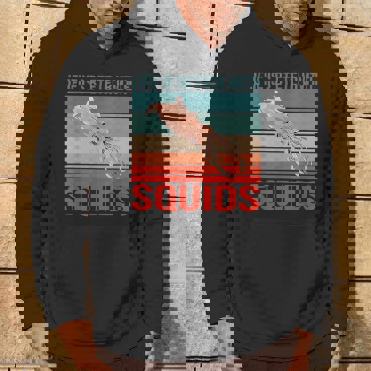 イカ ライフ・イズ・ベター 烏賊 イカ パーカー ライフスタイル