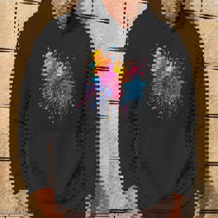 インク ペンキ 飛び散り レインボープリント カラフル イラスト パーカー ライフスタイル