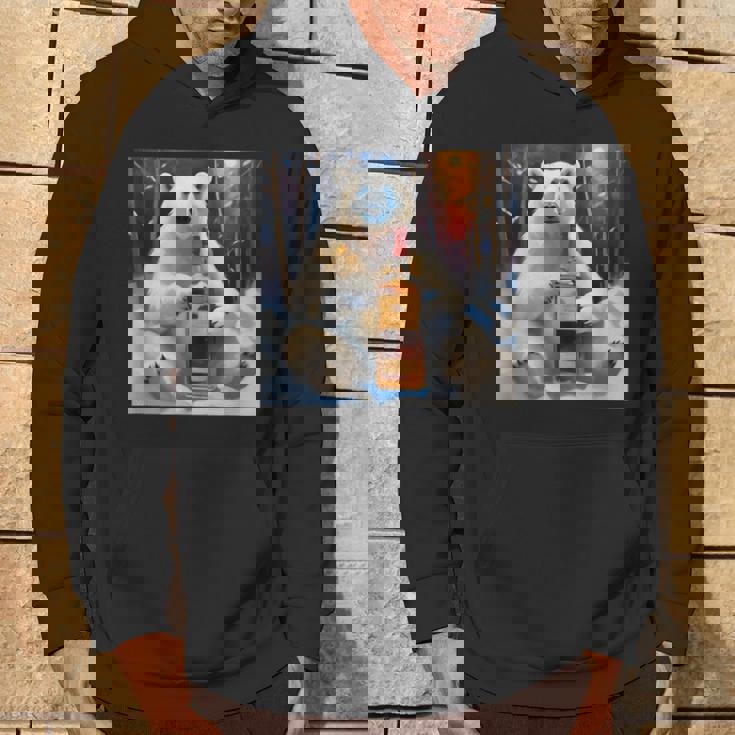 ウイスキーが飲みたいと目で訴える白熊 半袖 男女兼用 パーカー ライフスタイル