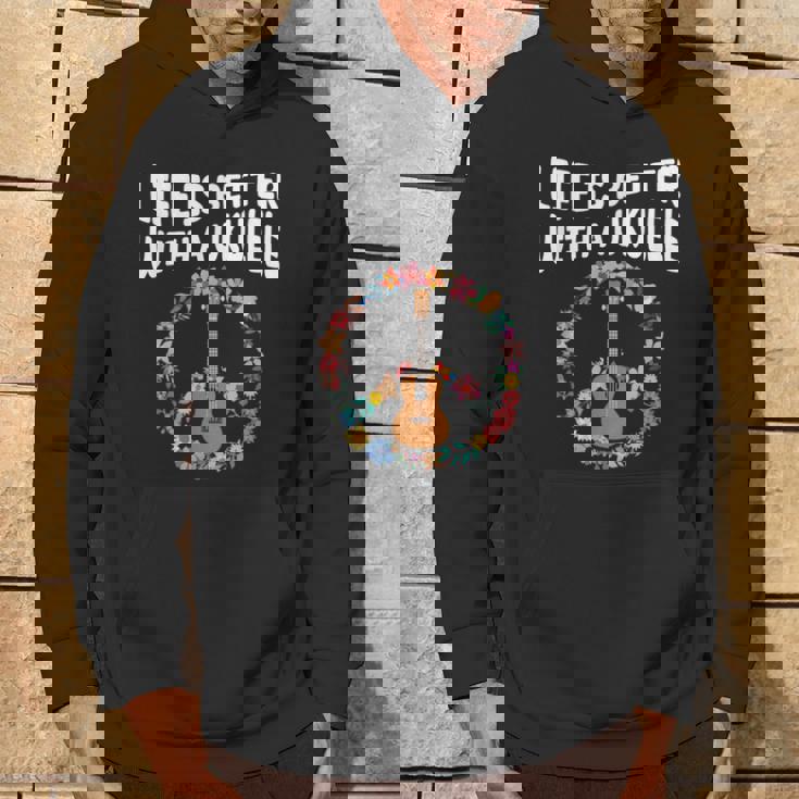 ウクレレで人生はもっと良い-ウクレレ愛好家 パーカー ライフスタイル