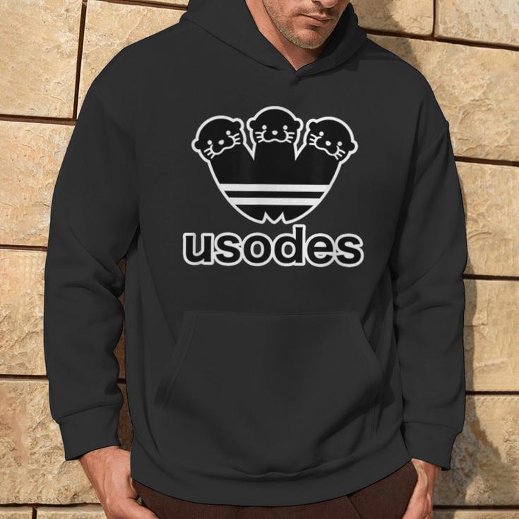 ウソデス Usodes かわうそです。《ブラック 黒》コツメ【変なデザイン屋さん】スポーツ ブランド パロディ 面白い パーカー ライフスタイル