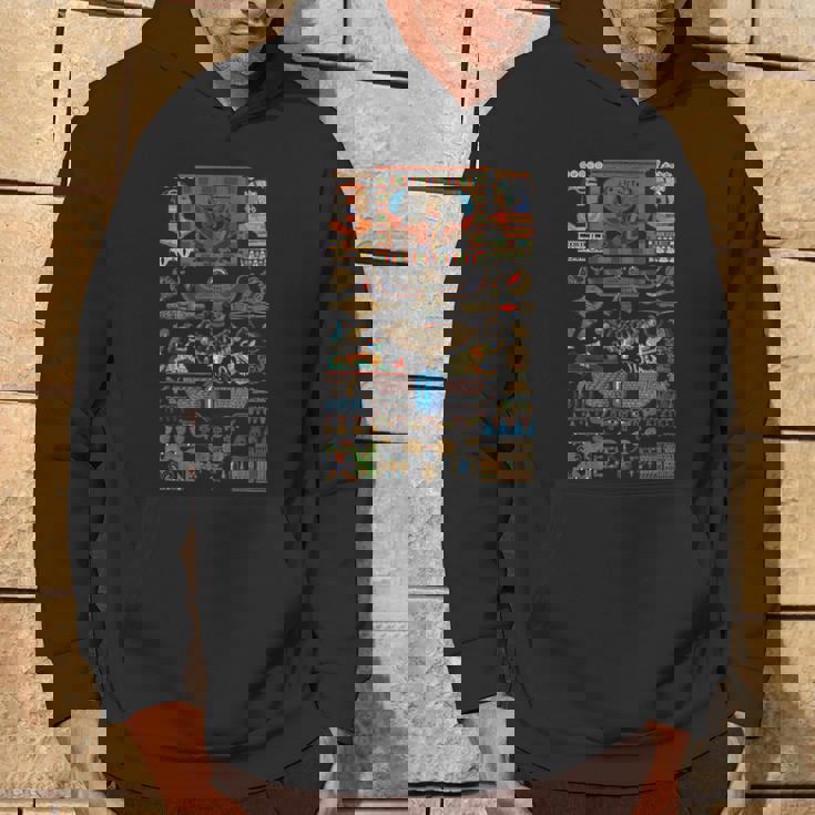 エジプトの多色オーナメント ヒエログリフ ヒエログリフ パーカー ライフスタイル