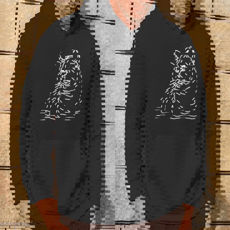 エレガントなラインアート ブリティッシュショートヘアの猫 パーカー ライフスタイル