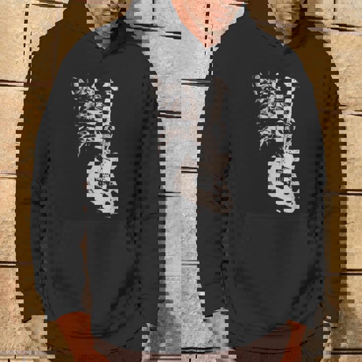 エレキギターを弾く猫 面白い猫ロッカー ロックショーで パーカー ライフスタイル