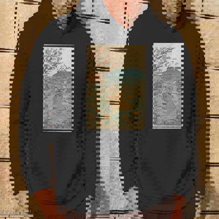 カピバラ 桜と温泉のカワイイアート パーカー ライフスタイル