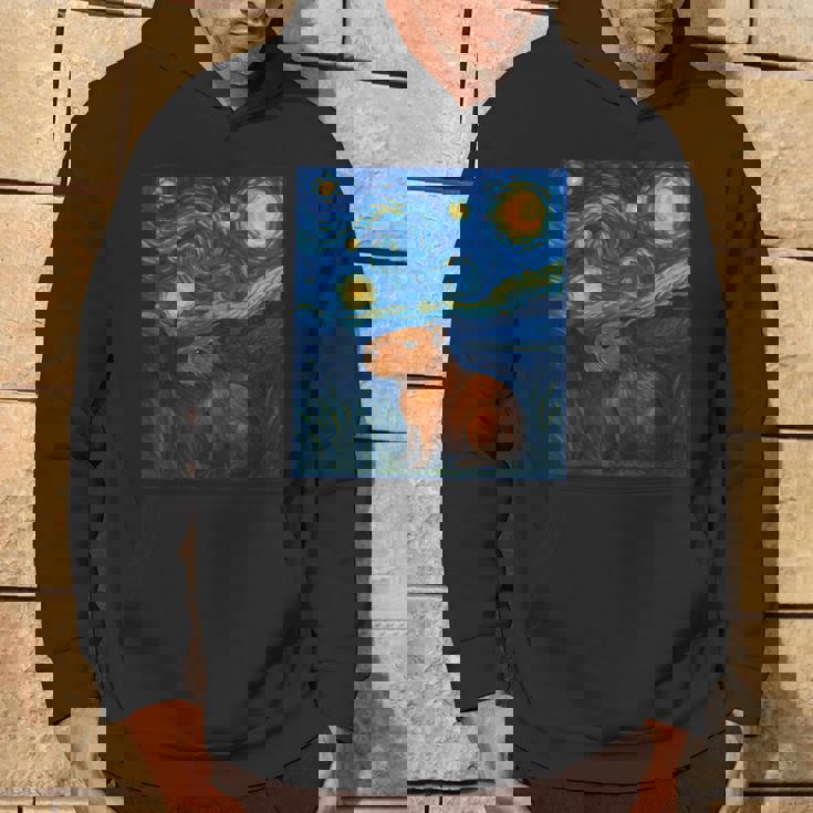 カピバラヴァンゴッホスターリーナイト パーカー ライフスタイル