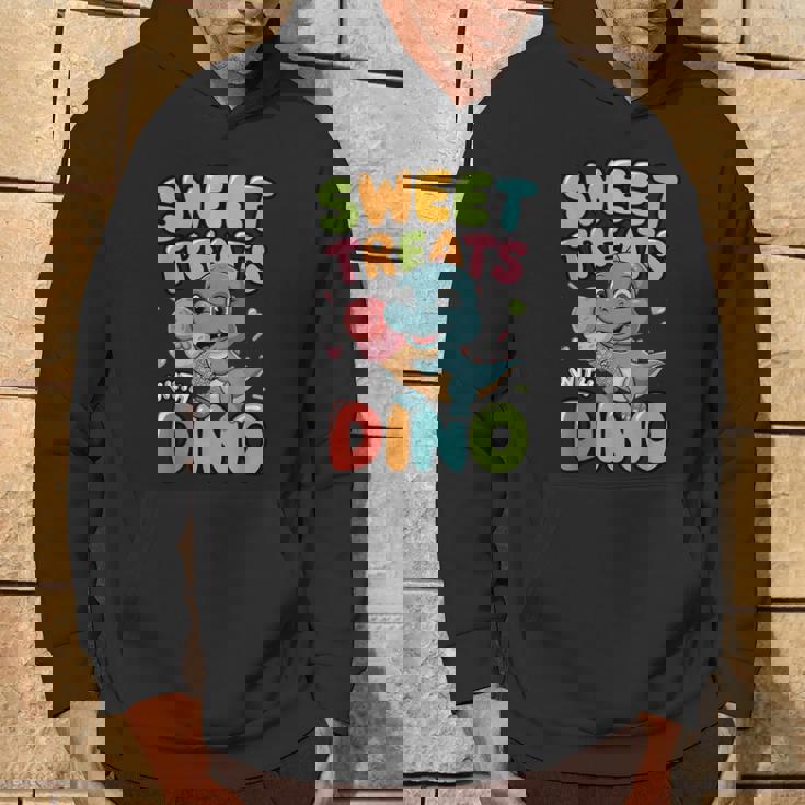 カラフル スイート おやつ 恐竜 かわいい 恐竜 デザート アイスクリーム パーカー ライフスタイル