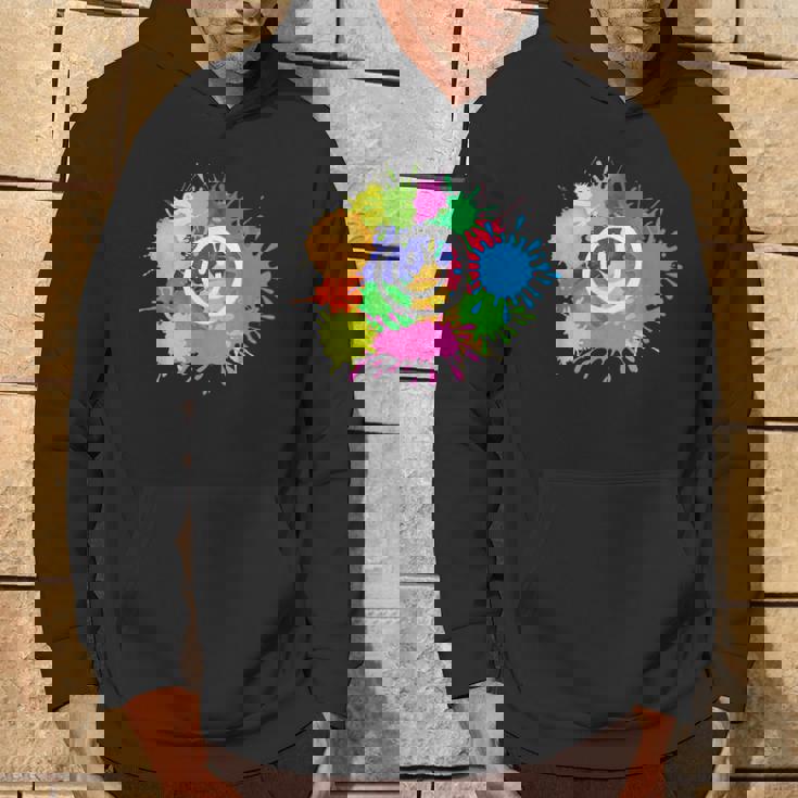 カラフル スプラッター ペイント 水彩 スマイル フェイス ユニセックス パーカー ライフスタイル