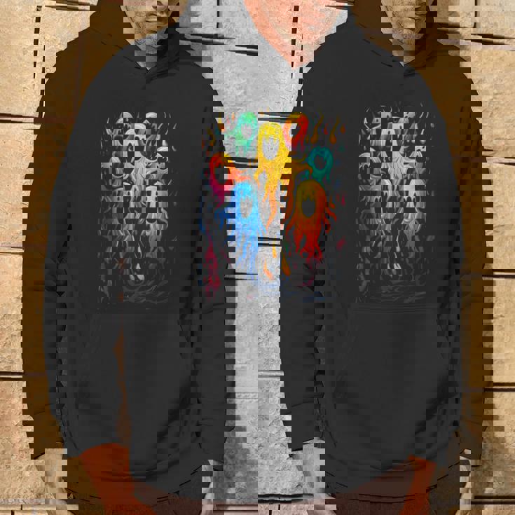 カラフル ハロウィン 幽霊 面白いグラフィックtシャツ パーカー ライフスタイル