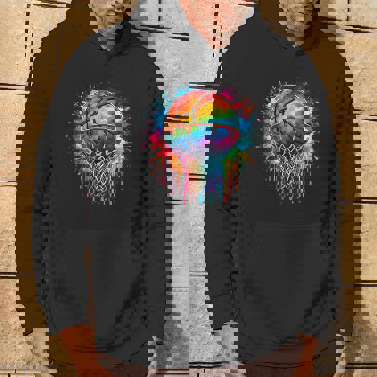 カラフル バスケットボール 絞り染め カラー スプラッシュ フープ ネット スラム ダンク パーカー ライフスタイル