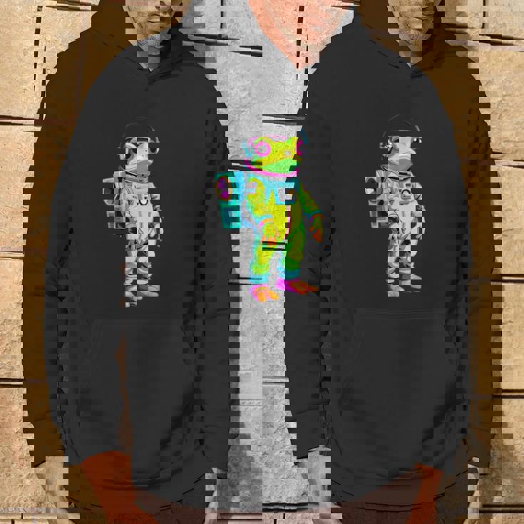 カラフルなカエルの宇宙飛行士キャラクター パーカー ライフスタイル