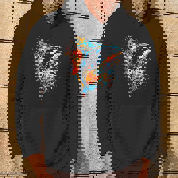 カラフルなシャチ パーカー ライフスタイル