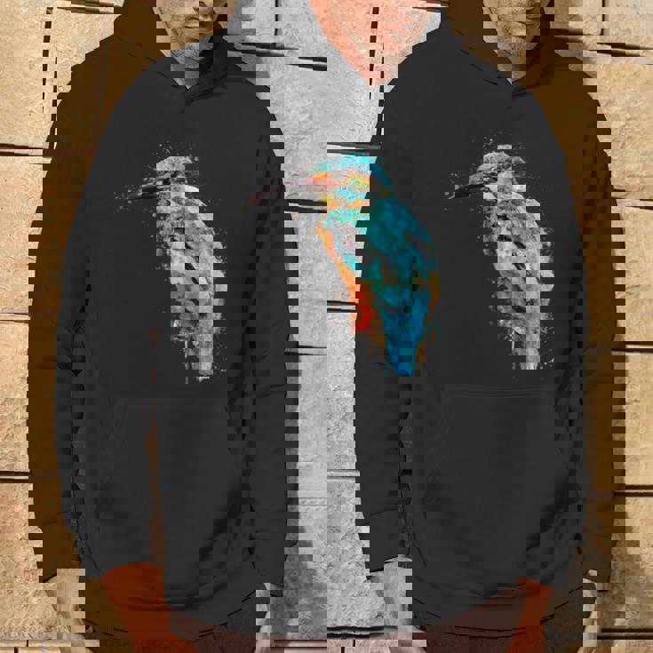 カワセミ 鳥 野生動物 動物 水彩 芸術的 ペインティング パーカー ライフスタイル