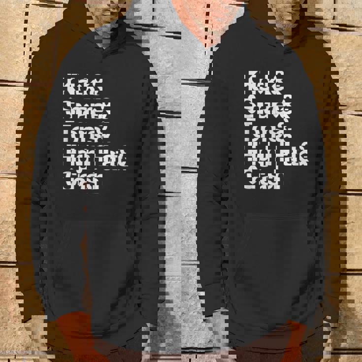 キック&スネア&トムズ&ハイハット&クラッシュドラムセットテキスト パーカー ライフスタイル