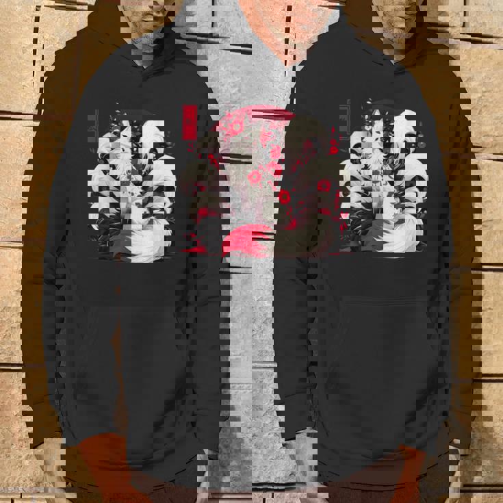 キツネ キツネ 赤いクモユリ 花 日本の九尾キツネ パーカー ライフスタイル