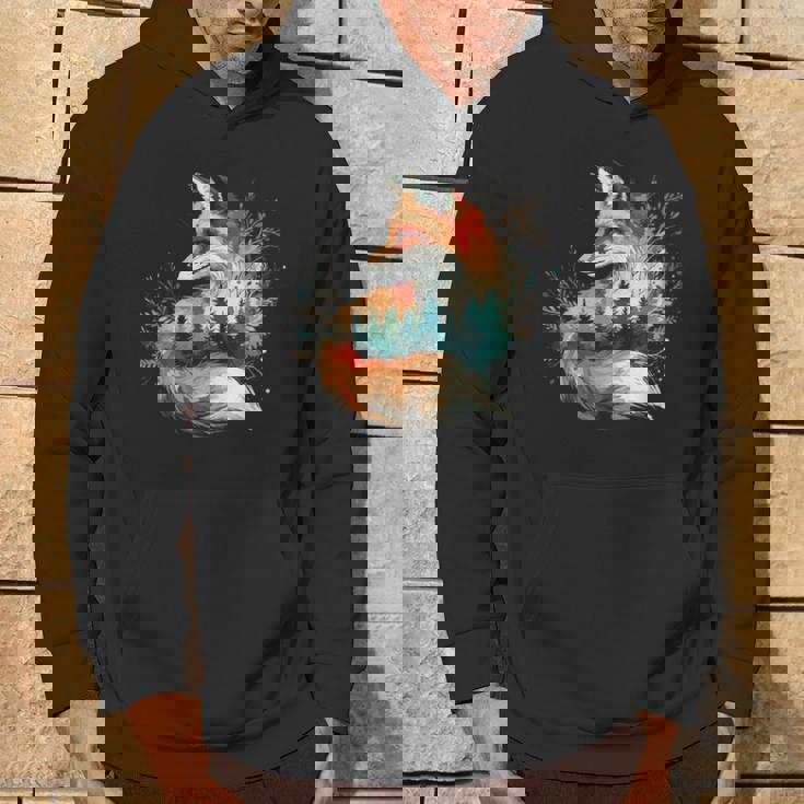 キツネアート パーカー ライフスタイル