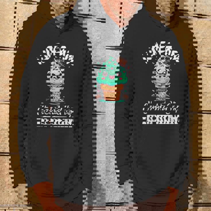 キュート アイラブミント チョコチップス アイスクリーム好き 夏 パーティー パーカー ライフスタイル