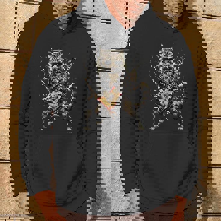 ギターを弾くロックキャット 面白いギター猫 パーカー ライフスタイル